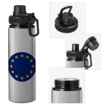EU, Μεταλλικό παγούρι νερού με καπάκι ασφαλείας, αλουμινίου 850ml