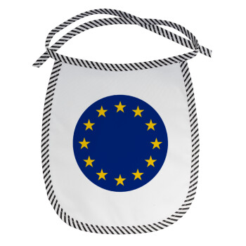 EU, Σαλιάρα μωρού αλέκιαστη με κορδόνι Μαύρη