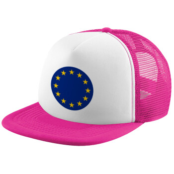 EU, Καπέλο Soft Trucker με Δίχτυ Pink/White 