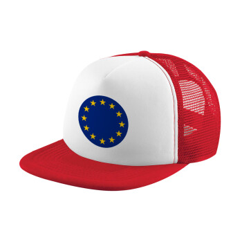 EU, Καπέλο Soft Trucker με Δίχτυ Red/White 