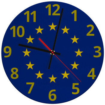 EU, Ρολόι τοίχου γυάλινο (30cm)