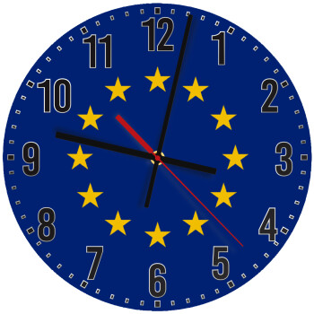EU, Ρολόι τοίχου ξύλινο (30cm)