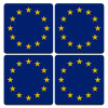 EU, ΣΕΤ 4 Σουβέρ ξύλινα τετράγωνα (9cm)