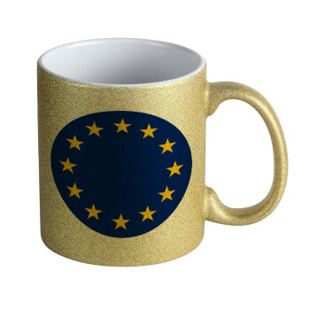 EU, Κούπα Χρυσή Glitter που γυαλίζει, κεραμική, 330ml