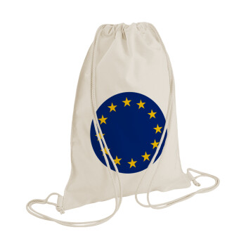 EU, Τσάντα πλάτης πουγκί GYMBAG natural (28x40cm)