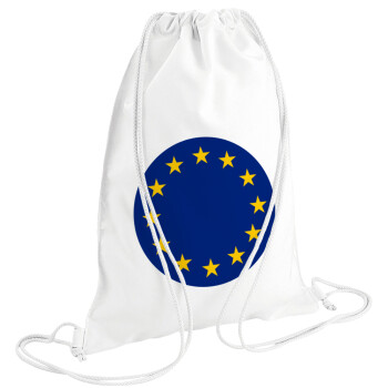 EU, Τσάντα πλάτης πουγκί GYMBAG λευκή (28x40cm)