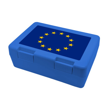 EU, Παιδικό δοχείο κολατσιού ΜΠΛΕ 185x128x65mm (BPA free πλαστικό)