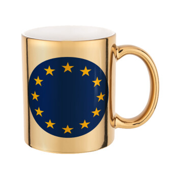 EU, Κούπα κεραμική, χρυσή καθρέπτης, 330ml