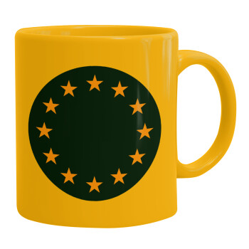 EU, Κούπα, κεραμική κίτρινη, 330ml (1 τεμάχιο)