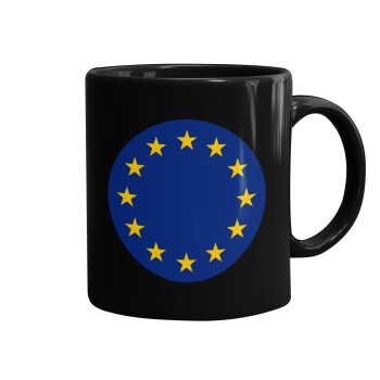 EU, Mug black, ceramic, 330ml