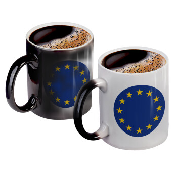 EU, Color changing magic Mug, ceramic, 330ml when adding hot liquid inside, the black colour desappears (1 pcs)