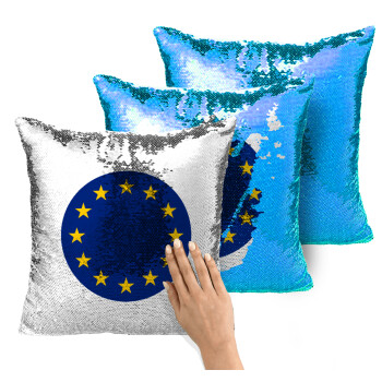 EU, Μαξιλάρι καναπέ Μαγικό Μπλε με πούλιες 40x40cm περιέχεται το γέμισμα