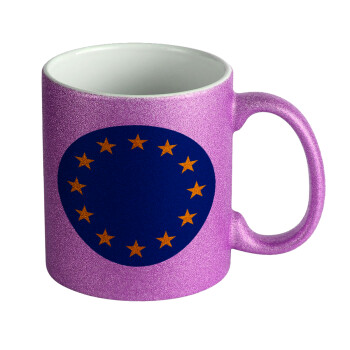 EU, Κούπα Μωβ Glitter που γυαλίζει, κεραμική, 330ml