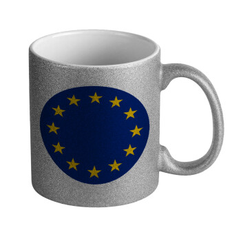 EU, Κούπα Ασημένια Glitter που γυαλίζει, κεραμική, 330ml