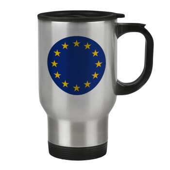 EU, Κούπα ταξιδιού ανοξείδωτη με καπάκι, διπλού τοιχώματος (θερμό) 450ml