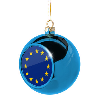 EU, Χριστουγεννιάτικη μπάλα δένδρου Μπλε 8cm