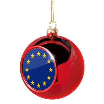 EU, Χριστουγεννιάτικη μπάλα δένδρου Κόκκινη 8cm