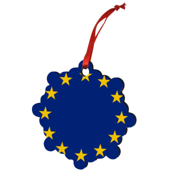 EU, Χριστουγεννιάτικο στολίδι snowflake ξύλινο 7.5cm