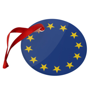 EU, Χριστουγεννιάτικο στολίδι γυάλινο 9cm