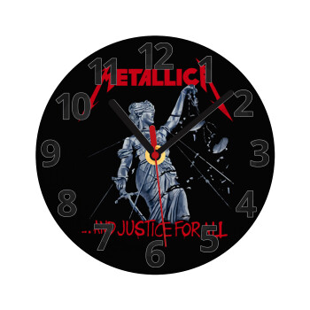 Metallica and justice for all, Ρολόι τοίχου γυάλινο (20cm)
