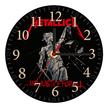 Metallica and justice for all, Ρολόι τοίχου ξύλινο plywood (20cm)