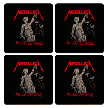 Metallica and justice for all, ΣΕΤ x4 Σουβέρ ξύλινα τετράγωνα plywood (9cm)