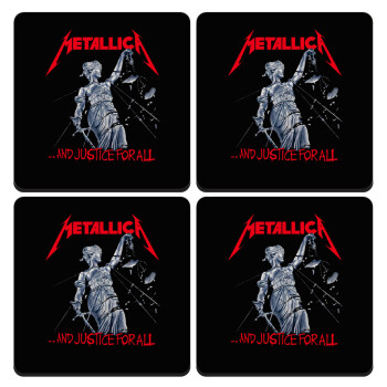 Metallica and justice for all, ΣΕΤ 4 Σουβέρ ξύλινα τετράγωνα (9cm)
