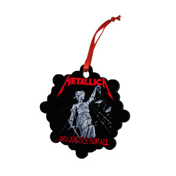 Metallica and justice for all, Χριστουγεννιάτικο στολίδι snowflake ξύλινο 7.5cm