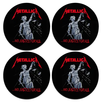 Metallica and justice for all, SET of 4 round wooden coasters (9cm)