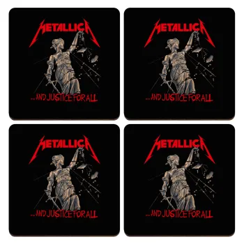 Metallica and justice for all, ΣΕΤ x4 Σουβέρ ξύλινα τετράγωνα plywood (9cm)