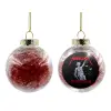 Transparent Christmas tree ball ornament with red filling 8cm