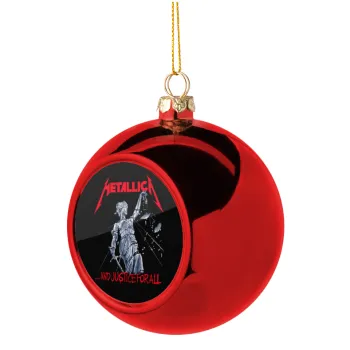 Metallica and justice for all, Χριστουγεννιάτικη μπάλα δένδρου Κόκκινη 8cm