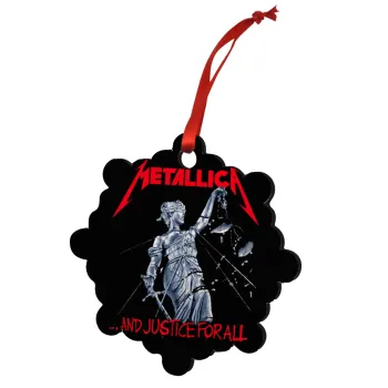 Metallica and justice for all, Christmas ornament snowflake wooden 7.5cm