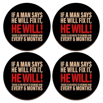 If a man says he will fix it He will There is no need to remind him every 6 months, ΣΕΤ x4 Σουβέρ ξύλινα στρογγυλά plywood (9cm)