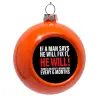 Orange Christmas tree ornament bauble 8cm