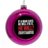 Purple Christmas tree ornament bauble 8cm