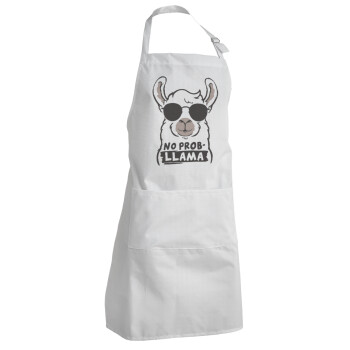 No Prob Llama, Adult Chef Apron (with sliders and 2 pockets)