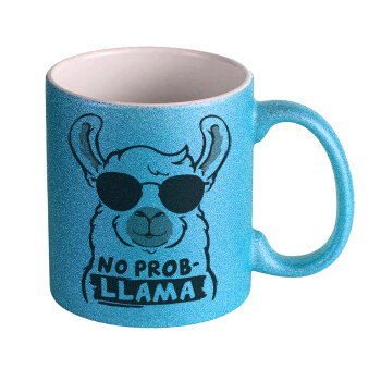 No Prob Llama, Κούπα Σιέλ Glitter που γυαλίζει, κεραμική, 330ml