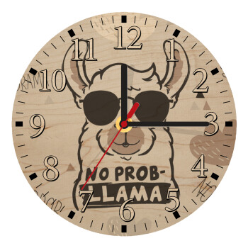 No Prob Llama, Ρολόι τοίχου ξύλινο plywood (20cm)