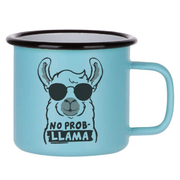 No Prob Llama, Κούπα Μεταλλική εμαγιέ ΜΑΤ σιέλ 360ml