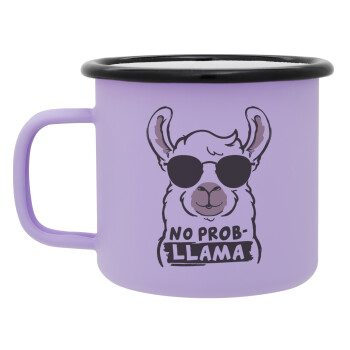 No Prob Llama, Κούπα Μεταλλική εμαγιέ ΜΑΤ Light Pastel Purple 360ml