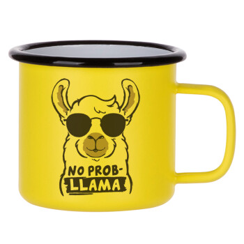 No Prob Llama, Κούπα Μεταλλική εμαγιέ ΜΑΤ Κίτρινη 360ml
