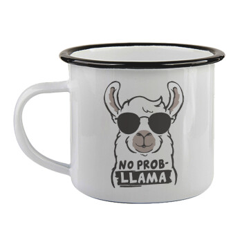 No Prob Llama, Κούπα εμαγιέ με μαύρο χείλος 360ml