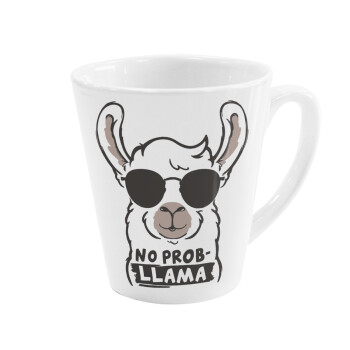 No Prob Llama, Κούπα κωνική Latte Λευκή, κεραμική, 300ml