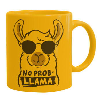 No Prob Llama, Κούπα, κεραμική κίτρινη, 330ml (1 τεμάχιο)