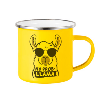 No Prob Llama, Κούπα Μεταλλική εμαγιέ Κίτρινη 360ml