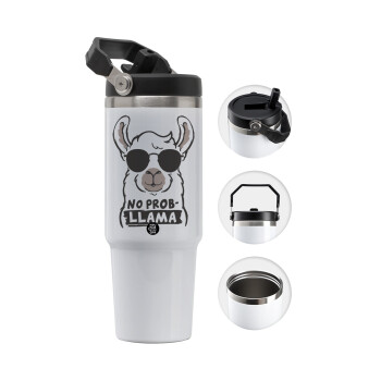 No Prob Llama, 30oz stainless Steel Tumbler with Handle
