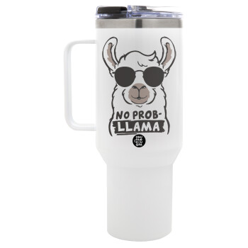 No Prob Llama, Mega Stainless steel Tumbler with lid, double wall 1,2L