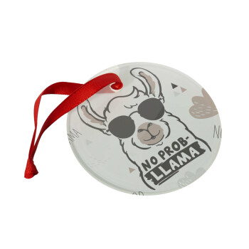 No Prob Llama, Χριστουγεννιάτικο στολίδι γυάλινο 9cm