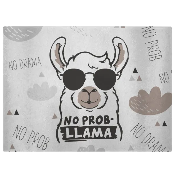 No Prob Llama — Επιφάνεια κοπής γυάλινη (38x28cm)